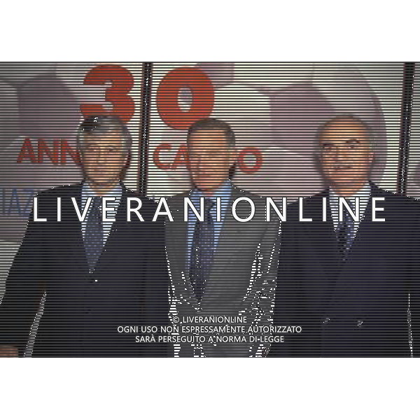 MILANO 14-12-1998 FESTA DI GALA DELL\'ASSOCIAZIONE CALCIATORI PER I 30 ANNI DI ATTIVITA NELLA FOTO SERGIO CAMPANA CON GIANNI RIVERA E SANDRO MAZZOLA AG ALDO LIVERANI SAS