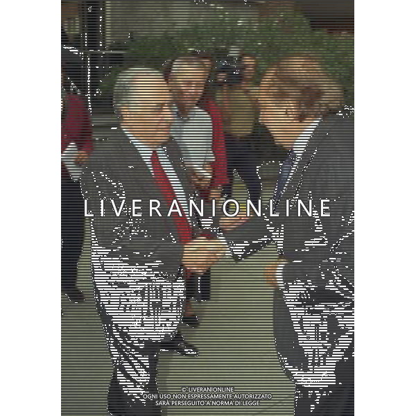 21-08-1999 MILANO SEDE LEGA CALCIO IN VIA ROSSELLINI RIUNIONE DEI PRESIDENTI DI CALCIO NELLA FOTO FRANCO SENSI E CORRADO FERLAINO AG ALDO LIVERANI SAS