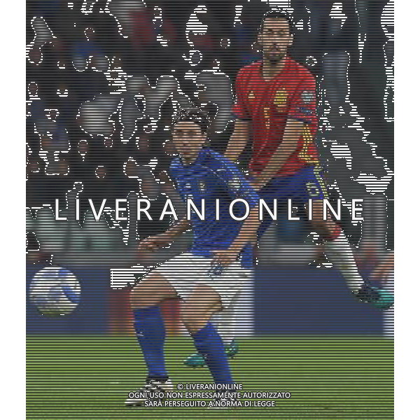 Qualificazioni al Campionato Mondiale FIFA Russia 2018 Gruppo G Torino - 06.10.2016 Italia-Spagna Nella Foto: riccardo montolivo e Sergio busquets /Ph.Vitez-Ag. Aldo Liverani