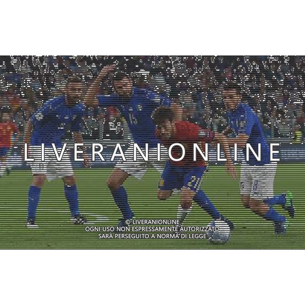 Qualificazioni al Campionato Mondiale FIFA Russia 2018 Gruppo G Torino - 06.10.2016 Italia-Spagna Nella Foto:silva, alessandro florenzi, andrea barzagli e daniele de rossi /Ph.Vitez-Ag. Aldo Liverani