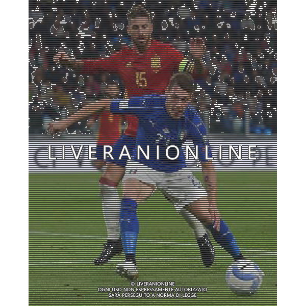 Qualificazioni al Campionato Mondiale FIFA Russia 2018 Gruppo G Torino - 06.10.2016 Italia-Spagna Nella Foto: andrea belotti e sergio ramos /Ph.Vitez-Ag. Aldo Liverani