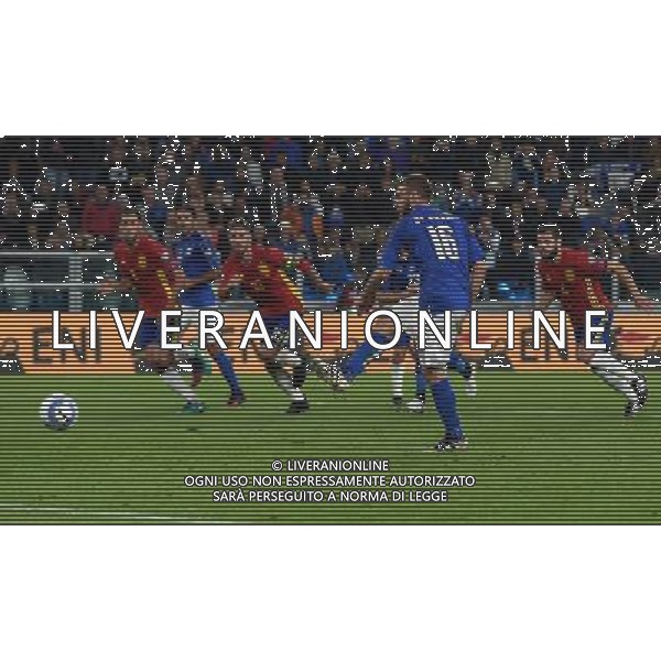 Qualificazioni al Campionato Mondiale FIFA Russia 2018 Gruppo G Torino - 06.10.2016 Italia-Spagna Nella Foto: il gol su rigore di daniele de rossi /Ph.Vitez-Ag. Aldo Liverani