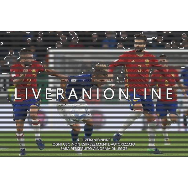 Qualificazioni al Campionato Mondiale FIFA Russia 2018 Gruppo G Torino - 06.10.2016 Italia-Spagna Nella Foto: ciro immobile fermato da pique e carvajal /Ph.Vitez-Ag. Aldo Liverani