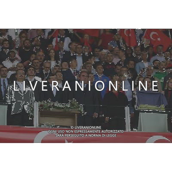 World Cup 2018 qualifier Group I football match between Turkey vs Ukraine at Torku Arena in Konya, Turkey on October 06 , 2016. Pictured : Turkey football Federatin President Yildirim Demiroren (R) , Ahmet Davutoglu (C) KWALIFIKACJE ELIMINACJE MISTRZOSTWA SWIATA ROSJA 2018 PILKA NOZNA SEZON 2016/2017 TURCJA vs UKRAINA FOT.SESKIM PHOTO/NEWSPIX.PL POLAND, TURKEY, GERMANY, AUSTRIA AND UK OUT !!! --- Newspix.pl AG ALDO LIVERANI SAS ONLY ITALY *** Local Caption *** www.newspix.pl mail us: info@newspix.pl call us: 0048 022 23 22 222 --- Polish Picture Agency by Ringier Axel Springer Poland