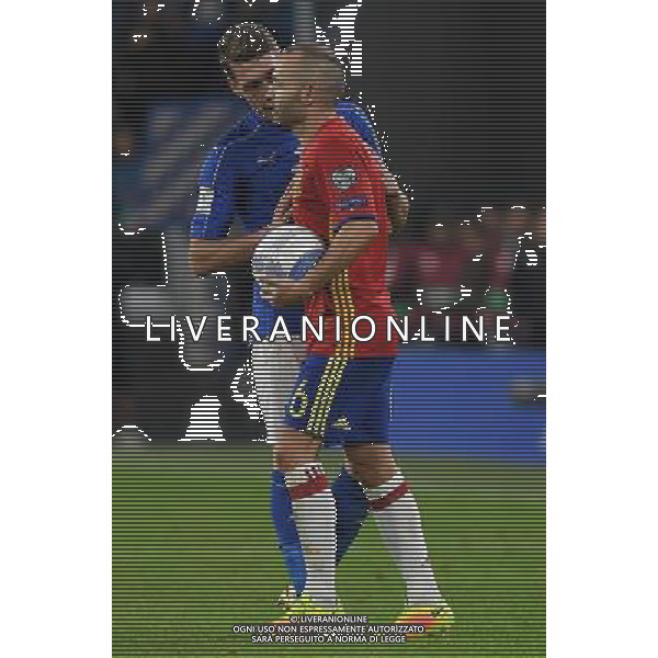 Qualificazioni al Campionato Mondiale FIFA Russia 2018 Gruppo G Torino - 06.10.2016 Italia-Spagna Nella Foto:Belotti Andrea - Iniesta Andreas /Ph.Vitez-Ag. Aldo Liverani