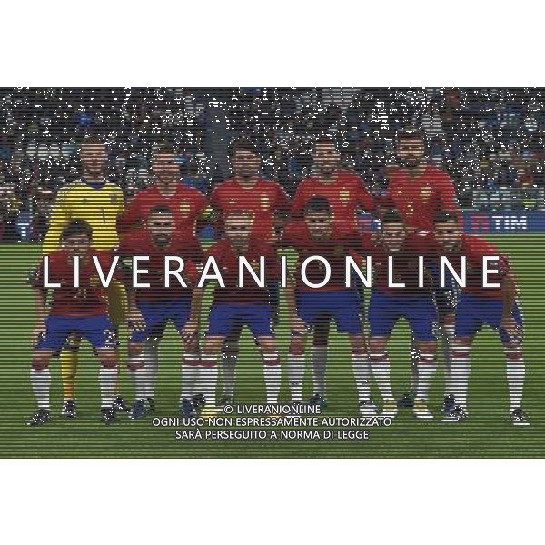 Qualificazioni al Campionato Mondiale FIFA Russia 2018 Gruppo G Torino - 06.10.2016 Italia-Spagna Nella Foto:Spagna Squadra Formazione De Gea,Carvajal,Pique\',Busquets,Iniesta,Koke,Vitolo,Ramos,Alba,Costa,Silva /Ph.Vitez-Ag. Aldo Liverani