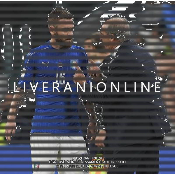 Qualificazioni al Campionato Mondiale FIFA Russia 2018 Gruppo G Torino - 06.10.2016 Italia-Spagna Nella Foto:Ventura Gian Piero - De Rossi Daniele /Ph.Vitez-Ag. Aldo Liverani