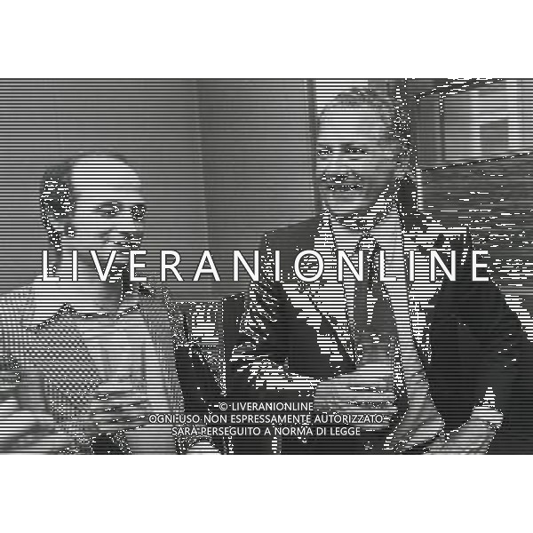 RETROSPETTIVA ALBINO BUTCCHI PRESIDENTE DEL AC MILAN CALCIO NELLA FOTO ALBINO BUTCCHI PRESIDENTE DEL AC MILAN CALCIO CON IL GIORNALISTA FRANCO ZUCCALA AG ALDO LIVERANI SAS