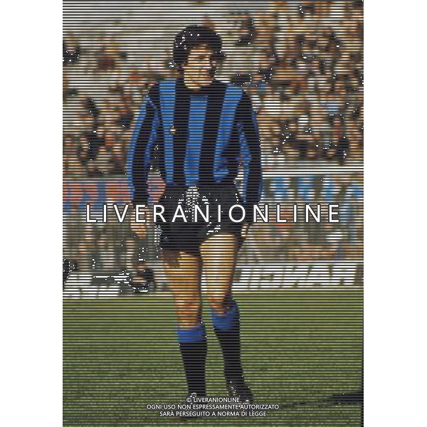 RETROSPETTIVA ADELIO MORO CALCIATORE NELLA FOTO ADELIO MORO CON LA MAGLIA DELL\'INTER AG ALDO LIVERANI SAS