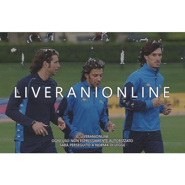 MILANELLO(VA) 15-04-02 DFP/FOTO GIORGIO RAVEZZANI ALLENAMENTO NAZIONALE ITALIANA: CRISTIANO DONI-ALESSANDRO DEL PIERO-DELVECCHIO MARCO AG ALDO LIVERANI SAS