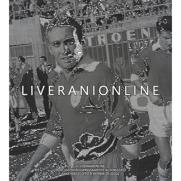 RETROSPETTIVA ACHILLE FRASCHINI CALCIATORE 1962 NELLA FOTO ACHILLE FRASCHINI CON LA MAGLIA DEL NAPOLI AG ALDO LIVERANI SAS