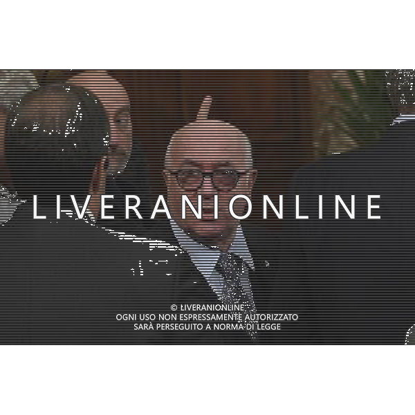 Presentazione del Piano Sport e Periferie da parte del presidente del Consiglio Matteo Renzi con il presidente del Coni Giovanni Malago\' - Roma - 12.10.2016 - Palazzo Chigi - nella foto: Carlo Tavecchio / Ph. Corradetti-Ag Aldo Liverani/ AGENZIA ALDO LIVERANI SAS 