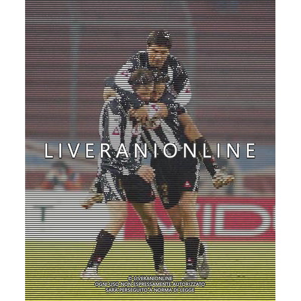 UDINE 16/03/2005 UDINESE-MILAN CAMPIONATO CALCIO SERIE A TIM NELLA FOTO ESULTANZA DI STEFANO MAURI CON MAREK JANKULOVSKI E PIZARRO DAVID FOTO PAOLA GARBUIO/ALDO LIVERANI