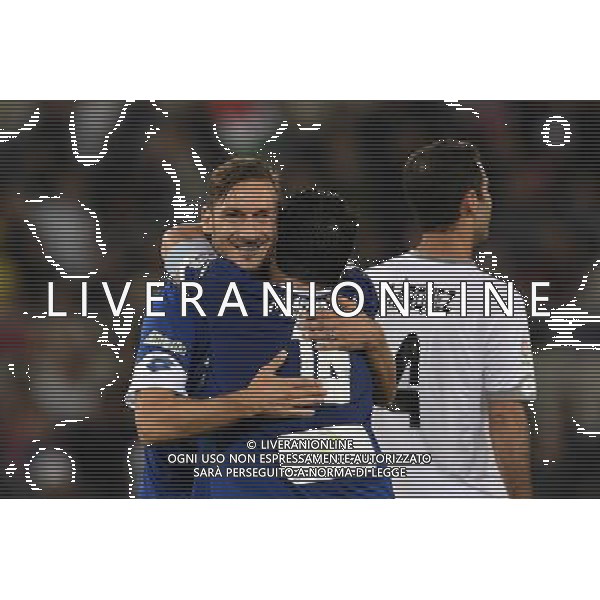 Partita della Pace 2016 Roma - 12.10.2016 - Stadio Olimpico - nella foto: esultanza di Francesco Totti e Diego Armando Maradona /Ph. Corradetti-Ag Aldo Liverani/ AGENZIA ALDO LIVERANI SAS 