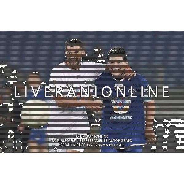 Partita della Pace 2016 Roma - 12.10.2016 - Stadio Olimpico - nella foto: Diego Armando Maradona e Sergio Conceicao /Ph. Corradetti-Ag Aldo Liverani