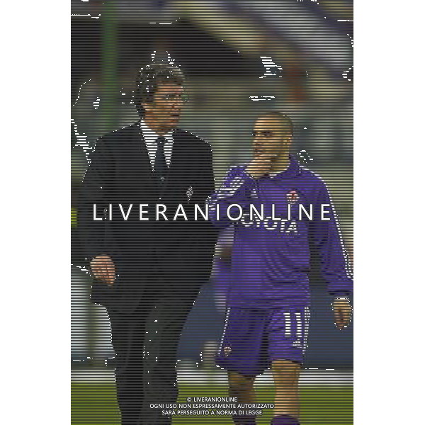 Firenze 17/03/2005 Fiorentina-Roma Coppa Italia Tim 2004/2005 Nella foto: Zoff Dino con Miccoli Fabrizio.* Ph Gianni Nucci/Agenzia Aldo Liverani