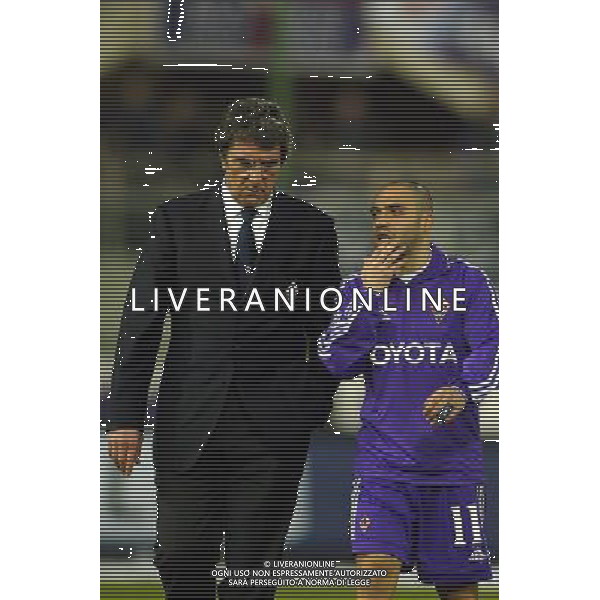 Firenze 17/03/2005 Fiorentina-Roma Coppa Italia Tim 2004/2005 Nella foto: Zoff Dino con Miccoli Fabrizio.* Ph Gianni Nucci/Agenzia Aldo Liverani