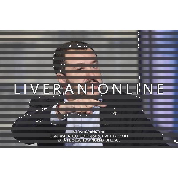 Trasmissione TV \' Porta a Porta \' Roma - 17.10.2016 - Studi RAI Teulada - nella foto: Matteo Salvini /Ph.Corradetti-Ag Aldo Liverani / AGENZIA ALDO LIVERANI SAS 