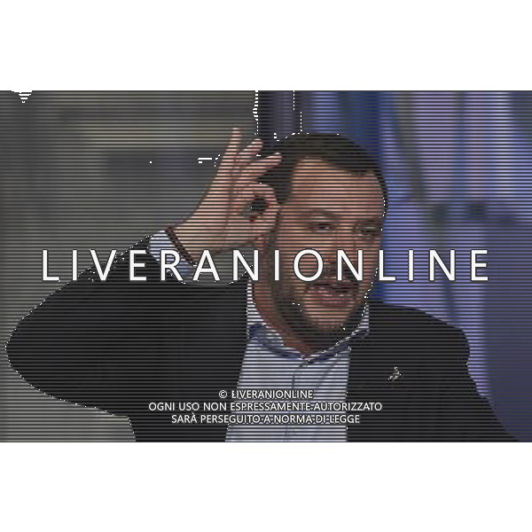 Trasmissione TV \' Porta a Porta \' Roma - 17.10.2016 - Studi RAI Teulada - nella foto: Matteo Salvini /Ph.Corradetti-Ag Aldo Liverani / AGENZIA ALDO LIVERANI SAS 