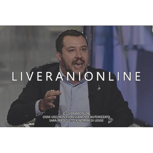 Trasmissione TV \' Porta a Porta \' Roma - 17.10.2016 - Studi RAI Teulada - nella foto: Matteo Salvini /Ph.Corradetti-Ag Aldo Liverani / AGENZIA ALDO LIVERANI SAS 