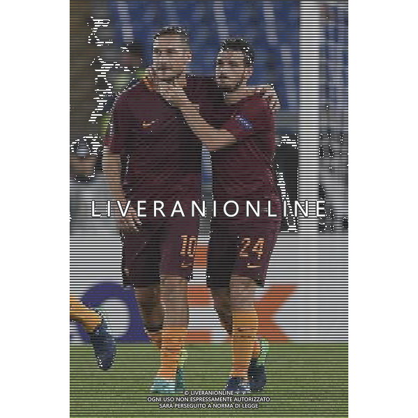 UEFA Europa League 2016-2017 Fase a gironi Gruppo E Roma 20.10.2016 - AS Roma vs Austria Vienna - nella foto: Alessandro Florenzi e Francesco Totti /Ph.Corradetti-Ag. Aldo Liverani