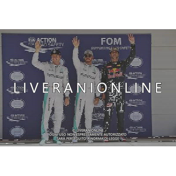 Qualifying top three in parc ferme (L to R): Nico Rosberg (GER) Mercedes AMG F1, second; Lewis Hamilton (GBR) Mercedes AMG F1, pole position; Daniel Ricciardo (AUS) Red Bull Racing, third. 22.10.2016. Formula 1 World Championship, Rd 18, United States Grand Prix, Austin, Texas, USA, Qualifying Day. AG ALDO LIVERANI SAS ONLY ITALY