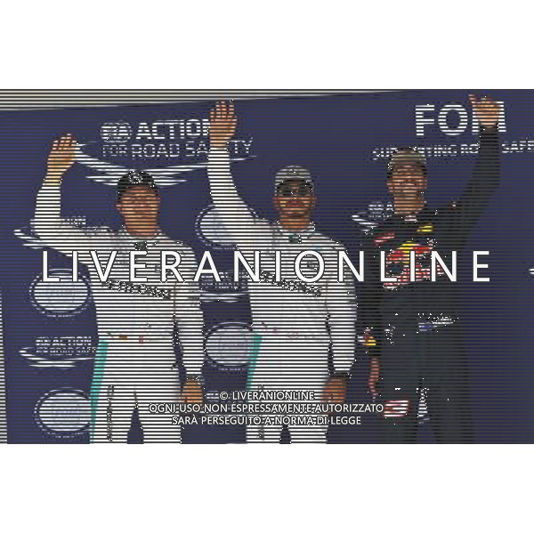 Qualifying top three in parc ferme (L to R): Nico Rosberg (GER) Mercedes AMG F1, second; Lewis Hamilton (GBR) Mercedes AMG F1, pole position; Daniel Ricciardo (AUS) Red Bull Racing, third. 22.10.2016. Formula 1 World Championship, Rd 18, United States Grand Prix, Austin, Texas, USA, Qualifying Day. 