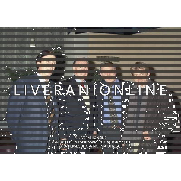 MILANO 25-02-1997 INCONTRO NILS LIEDHOLM CON GUNNAR NORDHAL E CESARE MALDINI NELLA FOTO NILS LIEDHOLM CESARE MALDINI GUNNAR NORDHAL E JESPER BLOMQVIST AG ALDO LIVERANI SAS