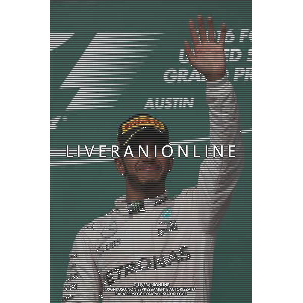 1st place Lewis Hamilton (GBR) Mercedes AMG F1 W07 . 23.10.2016. Formula 1 World Championship, Rd 18, United States Grand Prix, Austin, Texas, USA, Race Day. AG ALDO LIVERANI SAS ONLY ITALY
