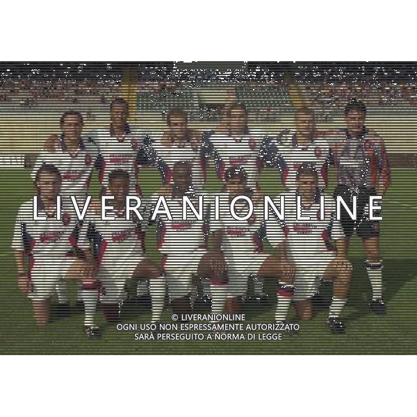24-08-1998 COPPA ITALIA LUMEZZANE CAGLIARI NELLA FOTO FORMAZIONE DEL CAGLIARI AG ALDO LIVERANI SAS