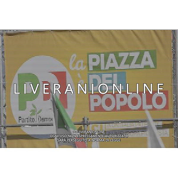 Manifestazione del Partito Democratico \' La Piazza e\' del Popolo. Si\' a unâ€™Italia piu\' forte. Si\' a unâ€™Europa piu\' giusta \' - Roma - Piazza del Popolo 29.10.2016 - nella foto: lo slogan della manifestazione /Ph.Corradetti-Ag. Aldo Liverani / AGENZIA ALDO LIVERANI SAS
