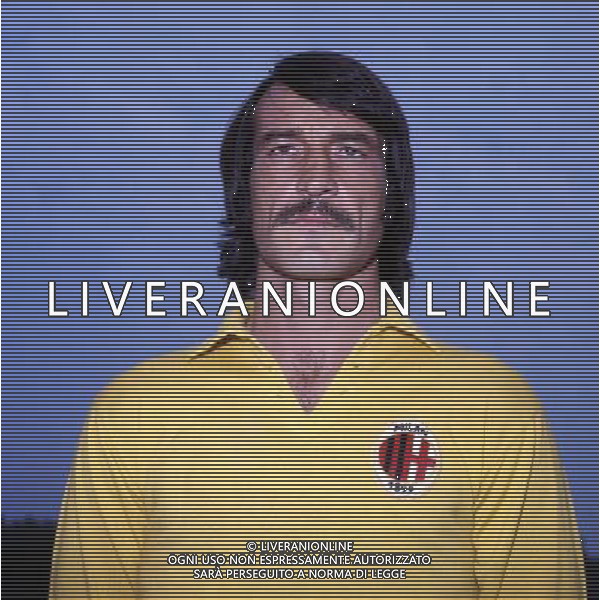 RETROSPETTIVA ENRICO ALBERTOSI CALCIATORE NELLA FOTO ENRICO ALBERTOSI CON LA MAGLIA DEL MILAN AG ALDO LIVERANI SAS