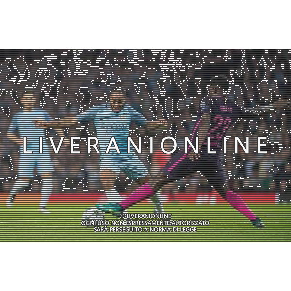 2016 11 01 Manchester Great Britan Etihad Stadium UEFA Champions League Group C Manchester City vs FC Barcelona Raheem Sterling Samuel Umtiti FOT. Sebastain Frej /PressFocus/NEWSPIX.PL LIGA MISTRZOW SEZON 2016/2017 PILKA NOZNA --- Newspix.pl AG ALDO LIVERANI SAS ONLY ITALY *** Local Caption *** www.newspix.pl mail us: info@newspix.pl call us: 0048 022 23 22 222 --- Polish Picture Agency by Ringier Axel Springer Poland