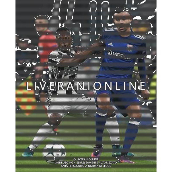 UEFA Champions League 2016/2017 Finale Fase a Girone Gruppo H Torino - 02.11.2016 Juventus-Lione Nella Foto:Patrice Evra - Rachid Ghezzal /Ph.Vitez-Ag. Aldo Liverani
