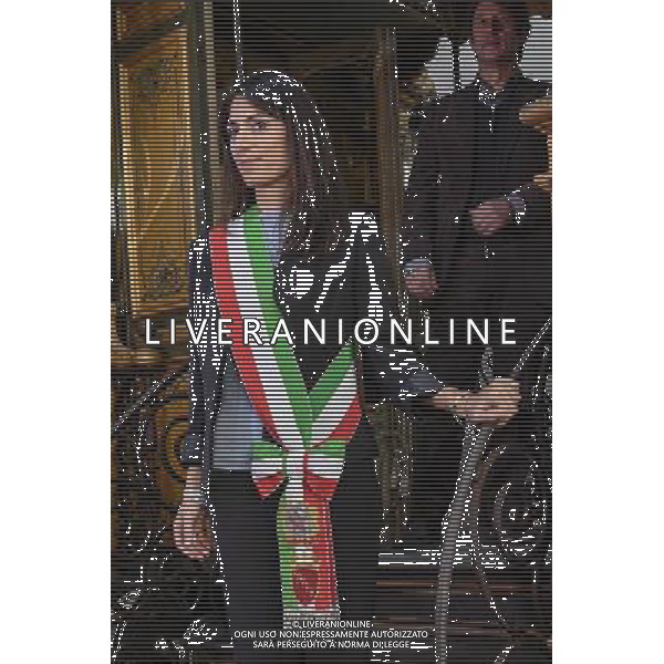 La sindaca di Roma Virginia Raggi partecipa alla presentazione della Sala del treno di Pio IX Roma - Musei Capitolini Centrale Montemartini 03.11.2016 - nella foto: Virginia Raggi /Ph.Corradetti / AG. ALDO LIVERANI SAS / AGENZIA ALDO LIVERANI SAS