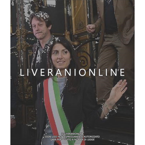 La sindaca di Roma Virginia Raggi partecipa alla presentazione della Sala del treno di Pio IX Roma - Musei Capitolini Centrale Montemartini 03.11.2016 - nella foto: Virginia Raggi /Ph.Corradetti / AG. ALDO LIVERANI SAS / AGENZIA ALDO LIVERANI SAS