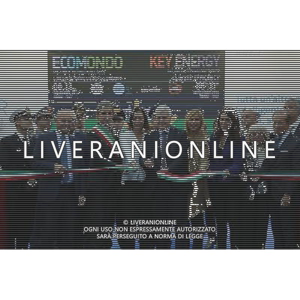RIMINI FIERA ECOMONDO 2016 nella foto: IL MINISTRO DELL\'AMBIENTE GIAN LUCA GALLETTI TAGLIA IL NASTRO INAUGURALE ©CLAUDIO ZAMAGNI/AGENZIA ALDO LIVERANI S.A.S.