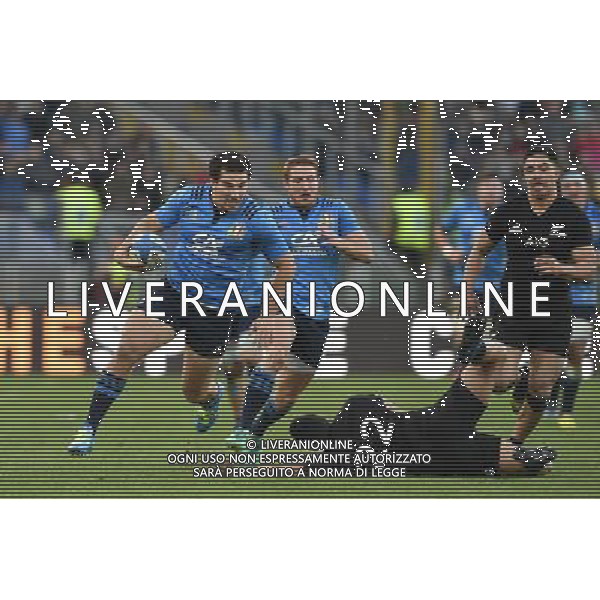 Rugby Test Match 2016 - Roma - 12.11.2016 - Stadio Olimpico - Italia vs All Blacks - nella foto: Tommaso Boni realizza l\'unica meta per gli azzurri / Ph. Corradetti - AG. ALDO LIVERANI SAS