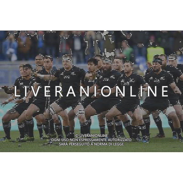 Rugby Test Match 2016 - Roma - 12.11.2016 - Stadio Olimpico - Italia vs All Blacks - nella foto: La danza Haka / Ph. Corradetti - AG. ALDO LIVERANI SAS