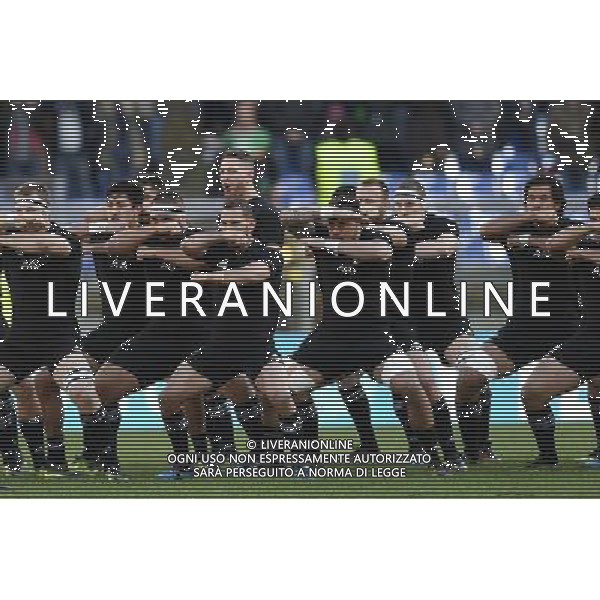 Rugby Test Match 2016 - Roma - 12.11.2016 - Stadio Olimpico - Italia vs All Blacks - nella foto: La danza Haka / Ph. Corradetti - AG. ALDO LIVERANI SAS