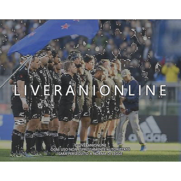 Rugby Test Match 2016 - Roma - 12.11.2016 - Stadio Olimpico - Italia vs All Blacks - nella foto: Gli All Blacks durante l\'inno nazionale / Ph. Corradetti - AG. ALDO LIVERANI SAS