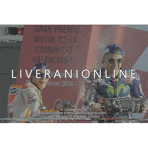 13.11.2016. Circuito Ricardo Tormo, Valencia, Spagna.Marc Marquez, Jorge Lorenzo. FOTO G PIAZZOLLA-AG ALDO LIVERANI SAS