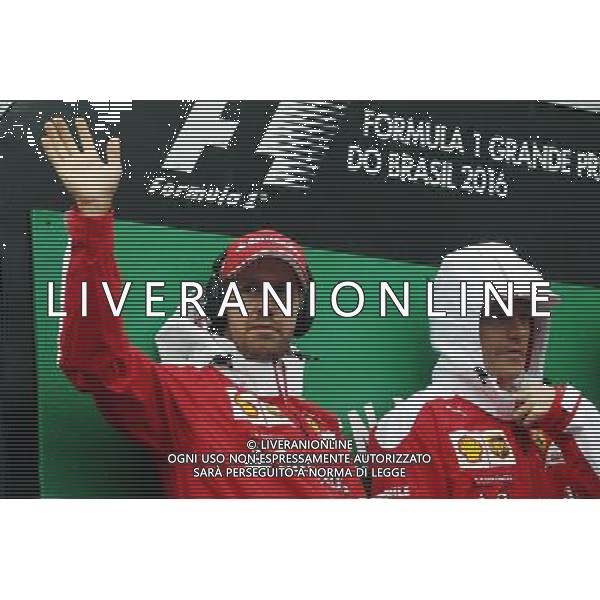 Lotus F1 Team Sebastian Vettel (GER) Ferrari with Kimi Raikkonen (FIN) Ferrari on the drivers parade. 13.11.2016. Formula 1 World Championship, Rd 20, Brazilian Grand Prix, Sao Paulo, Brazil, Race Day. AG ALDO LIVERANI SAS ONLY ITALY