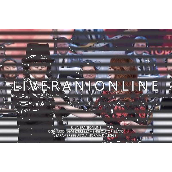 Trasmissione TV \' Domenica In \' Roma - 13.11.2016 - Studi Rai Cinecitta\' - nella foto: Renato Zero e Chiara Francini /Ph.Corradetti-Ag Aldo Liverani