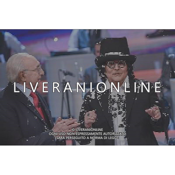 Trasmissione TV \' Domenica In \' Roma - 13.11.2016 - Studi Rai Cinecitta\' - nella foto: Pippo Baudo e Renato Zero /Ph.Corradetti-Ag Aldo Liverani
