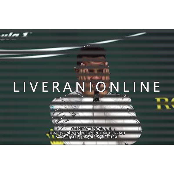 Race winner Lewis Hamilton (GBR) Mercedes AMG F1 celebrates on the podium. 13.11.2016. Formula 1 World Championship, Rd 20, Brazilian Grand Prix, Sao Paulo, Brazil, Race Day. / AGENZIA ALDO LIVERANI SAS - ITALY ONLY EDITORIAL USE ONLY - Gp F1 Brasile Gara