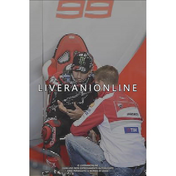15.11.2016.Circuito Ricardo Tormo, Valencia, Spagna.Jorge Lorenzo e Casey Stoner (Ducati) Â©PIAZZOLLA / AGENZIA ALDO LIVERANI SAS - Prima giornata dei test post stagionali di Valencia Spagna - 15.11.2016