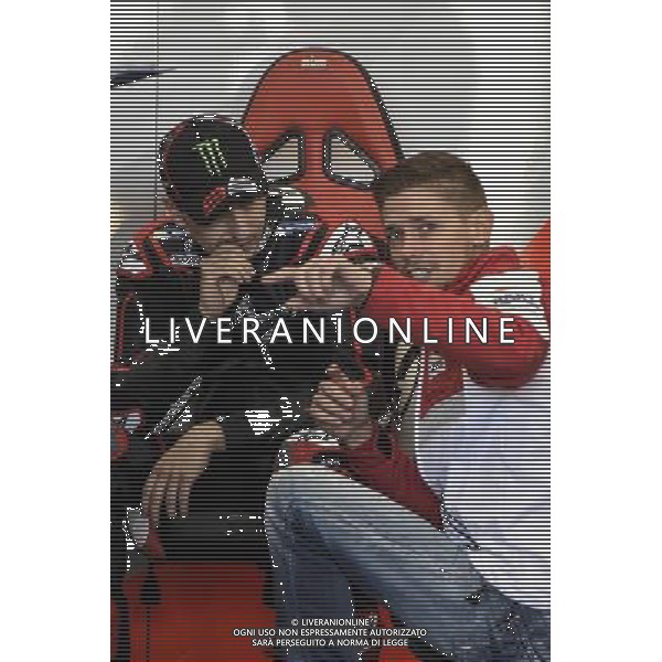 15.11.2016.Circuito Ricardo Tormo, Valencia, Spagna.Jorge Lorenzo e Casey Stoner (Ducati) Â©PIAZZOLLA / AGENZIA ALDO LIVERANI SAS - Prima giornata dei test post stagionali di Valencia Spagna - 15.11.2016