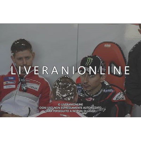15.11.2016.Circuito Ricardo Tormo, Valencia, Spagna.Jorge Lorenzo e Casey Stoner (Ducati) Â©PIAZZOLLA / AGENZIA ALDO LIVERANI SAS - Prima giornata dei test post stagionali di Valencia Spagna - 15.11.2016