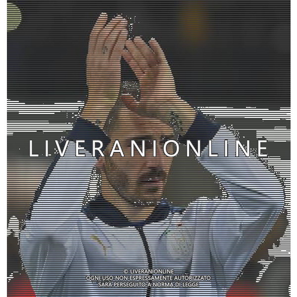 Amichevole Milano - 15.11.2016 Italia-Germania Nella Foto: leonardo bonucci applaude all\'inno della germania per i fischi del pubblico /Ph.Vitez-Ag. Aldo Liverani